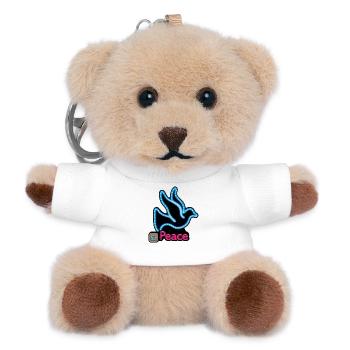 DOVE NEON – Frieden & Liebe - Teddy Schlüsselanhänger - Weiß - Vorne