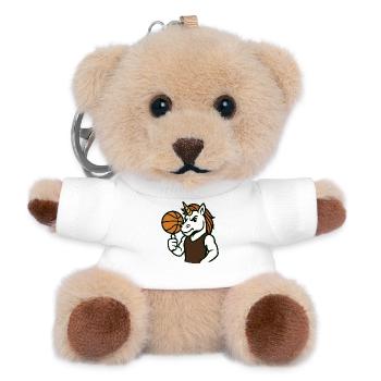 Unicorn Basketball Mascot With Ball Control - Teddy Keyring - white - Front