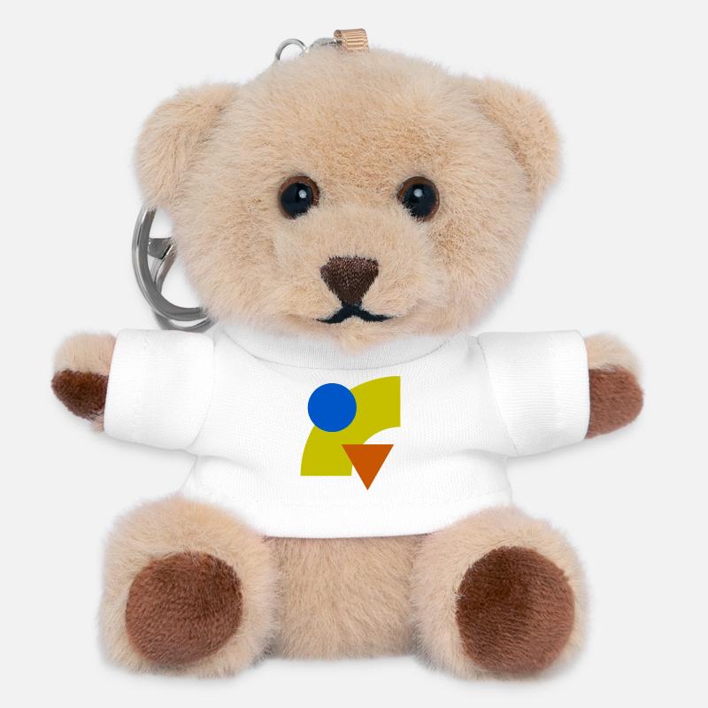 Geometric color constellation - Teddy Keyring - white