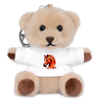 Blazing Horse Zodiac Polygon Art - Teddy Keyring - white - Front