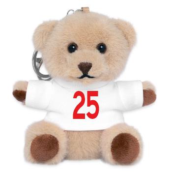 Red 25 in klarer Typografie - Teddy Schlüsselanhänger - Weiß - Vorne
