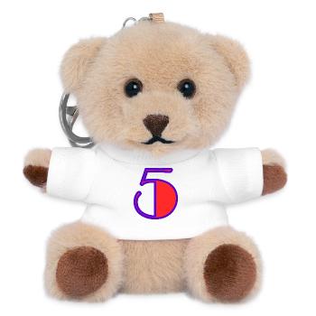 5. ANNIVERSAIRE. 5 ANS. 5e ANNIVERSAIRE. ENFANT. - Porte-clés ourson - blanc - Devant