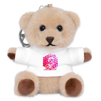 Clear road bike message - Teddy Keyring - white - Front