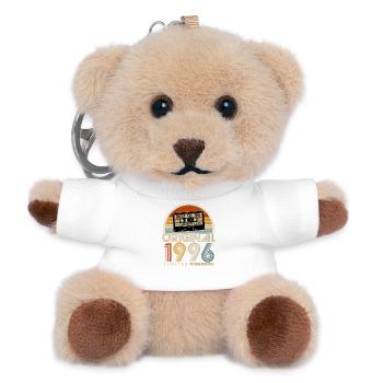 Original 1996 Retro Vintage Birthday Gift - Teddy Keyring - white - Front