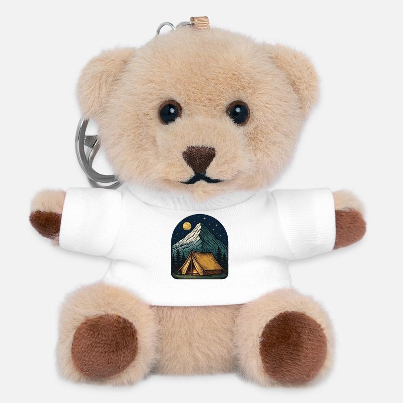 Moonlit night at the mountain tent - Teddy Keyring - white