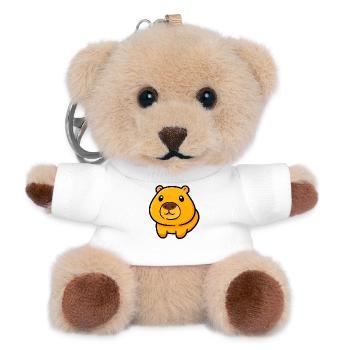 Chubby Bear Mascot Illustration - Teddy Keyring - white - Front