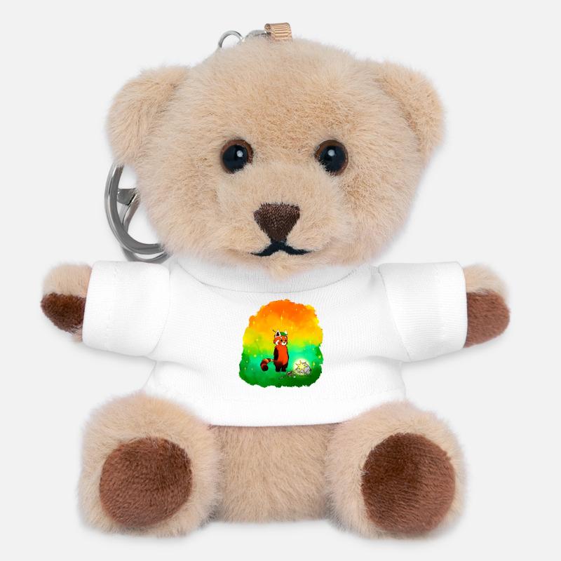 Star Seeker Red Panda - Teddy Keyring - white