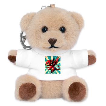 Drache - Teddy Schlüsselanhänger - Weiß - Vorne