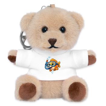 Süßer Fisch mit Schnorchel Tauchen Cartoon  - Teddy Schlüsselanhänger - Weiß - Vorne
