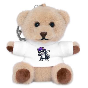 Dabbing Husky - Teddy Schlüsselanhänger - Weiß - Vorne