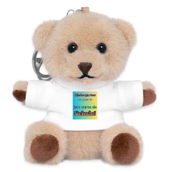 Kindergarten war gestern- Jetzt startet die Schule - Teddy Schlüsselanhänger - Weiß - Vorne