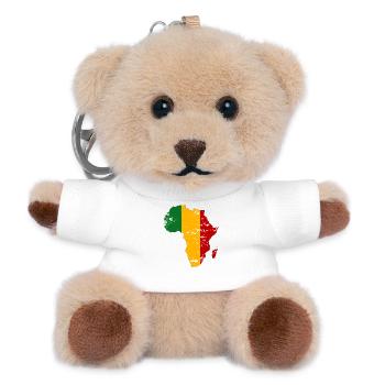 Drapeau du Mali Afrique utilisé - Porte-clés ourson - blanc - Devant
