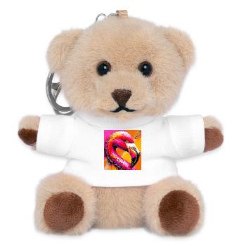 flamingo - Teddy Keyring - white - Front