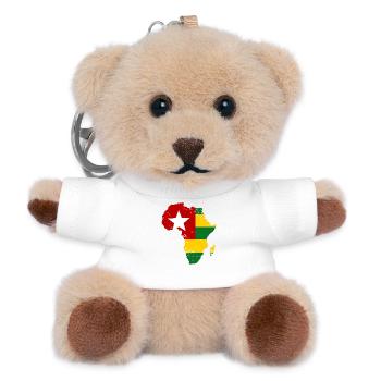 Togo_Flagge_Afrika - Teddy Keyring - white - Front
