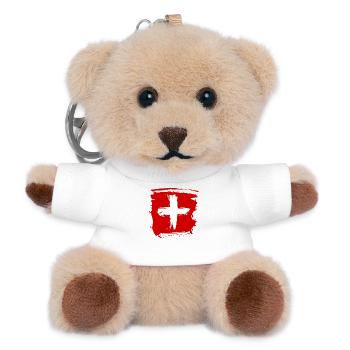 SCHWEIZ SWISS SWITZERLAND EUROPA SPORT FAN - Teddy Schlüsselanhänger - Weiß - Vorne