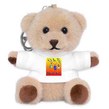 Kongolesische Pioniere und fliegende Schmetterlinge - Teddy Schlüsselanhänger - Weiß - Vorne
