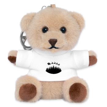 Weihnachtsmann Schlitten Rentiere - Teddy Schlüsselanhänger - Weiß - Vorne