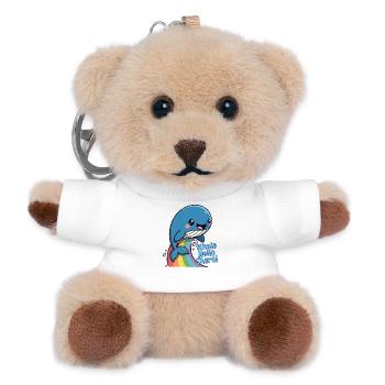 Rainbow Whale Hello There - Teddy Keyring - white - Front