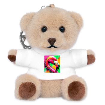 flamingo - Teddy Keyring - white - Front