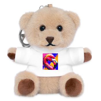 flamingo - Teddy Keyring - white - Front