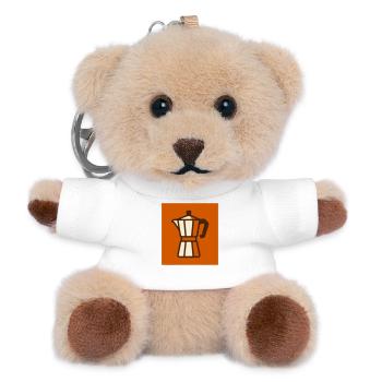 Espresso Maker Coffee Logo - Teddy Keyring - white - Front