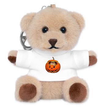 Halloween Frog in Pumpkin T-Shirt Funny - Teddy Keyring - white - Front