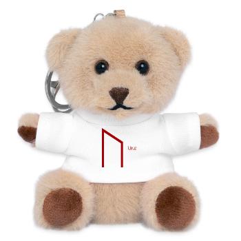 Uruz rune named Red – Viking Futhark Norse - Teddy Keyring - white - Front