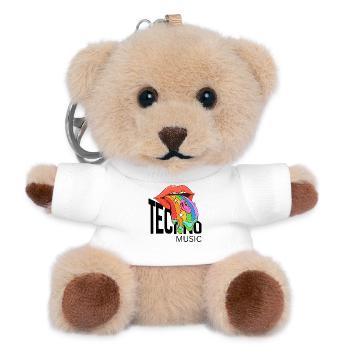 Regenbogen-Schmolzen-Lächeln Zunge - Teddy Schlüsselanhänger - Weiß - Vorne