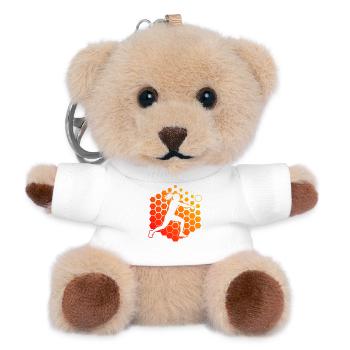 Ballsport Geschenkidee für eine Faustballspielerin - Teddy Schlüsselanhänger - Weiß - Vorne