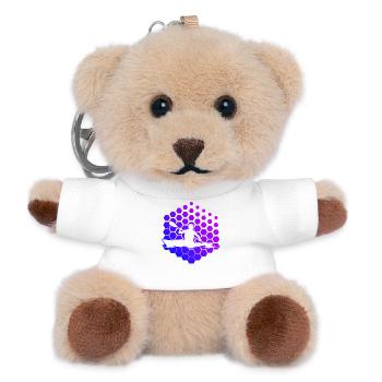 Geschenkidee für einen Paddler mit Wildwasserkajak - Teddy Schlüsselanhänger - Weiß - Vorne
