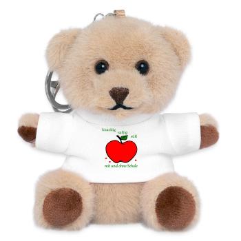 Apfel - Teddy Schlüsselanhänger - Weiß - Vorne