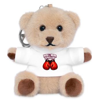 Boxer mit ironischem Statement - Teddy Schlüsselanhänger - Weiß - Vorne