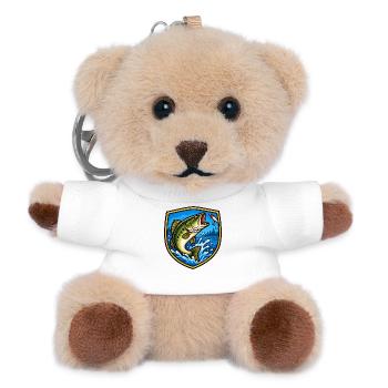 Bass Sprung Schild Patch - Teddy Schlüsselanhänger - Weiß - Vorne