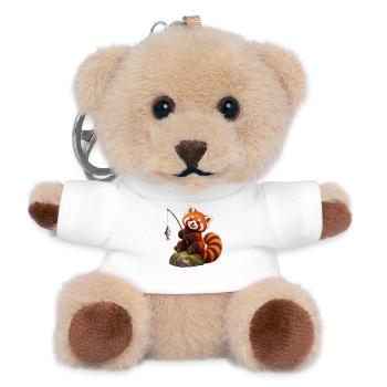 Roten Panda angeln mit wenig Fang - Teddy Schlüsselanhänger - Weiß - Vorne
