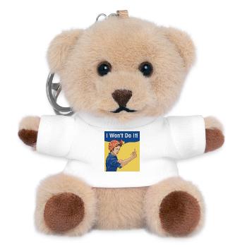 Ich werde es nicht tun - Teddy Schlüsselanhänger - Weiß - Vorne