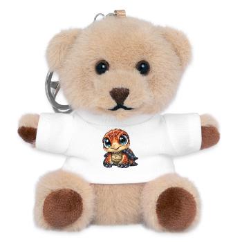 Kuschelige Schildkröte Pop Art - Teddy Schlüsselanhänger - Weiß - Vorne