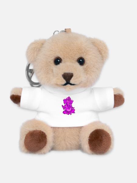 ganesha pink yoga Hindu india Elefant Gott Namaste - Teddy Schlüsselanhänger - Weiß