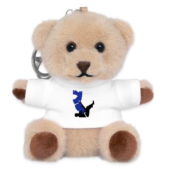 judo - Porte-clés ourson - blanc - Devant