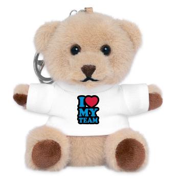 I love my team - Teddy Keyring - white - Front