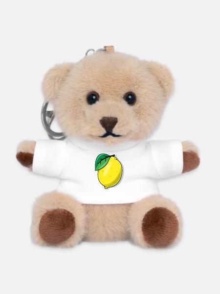 Zitrone - Teddy Schlüsselanhänger - Weiß