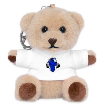 Finnland - Finnische Flagge unterm Shirt - Teddy Schlüsselanhänger - Weiß - Vorne