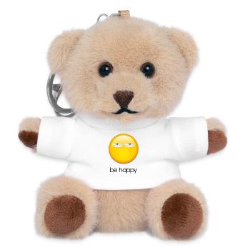 Be happy - Teddy Schlüsselanhänger - Weiß - Vorne