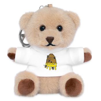 Bee honey hive - Teddy Keyring - white - Front