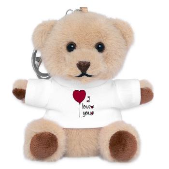 T-Shirt für Verliebte - Teddy Schlüsselanhänger - Weiß - Vorne