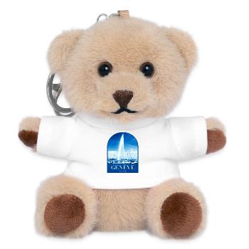 Genf JetdEau Hafen Motiv - Teddy Schlüsselanhänger - Weiß - Vorne
