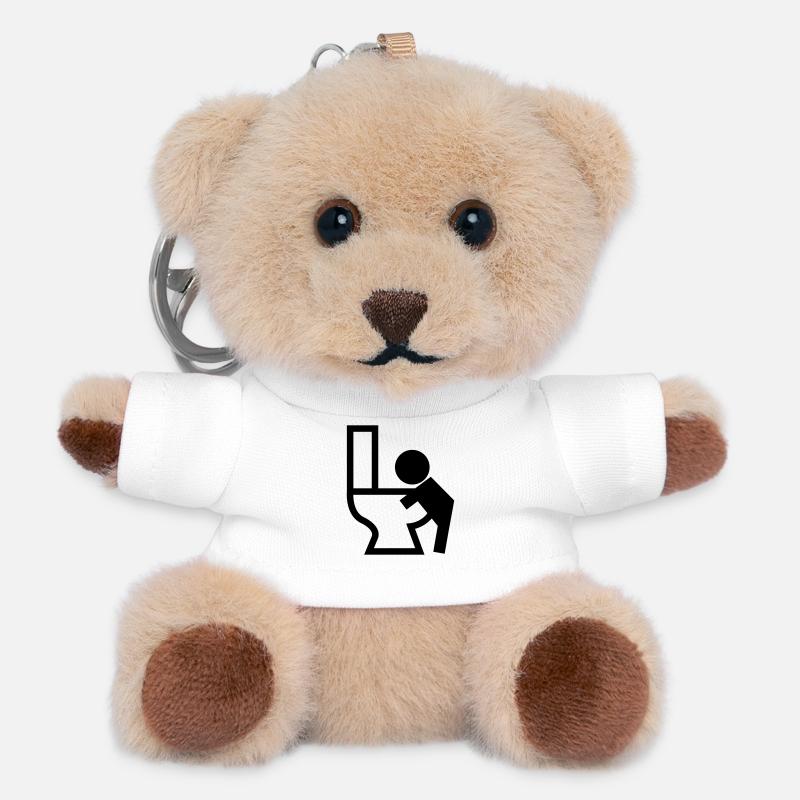 Vomissements Puck malade - Porte-clés ourson - blanc
