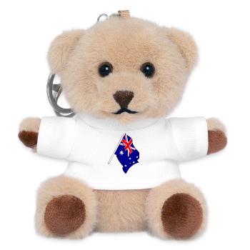 Drapeau de l’Australie - Porte-clés ourson - blanc - Devant