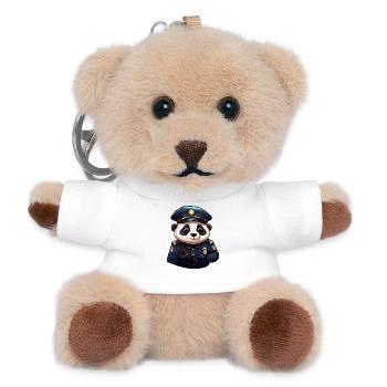 Policier panda - Porte-clés ourson - blanc - Devant