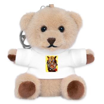 Tiger and lion - Teddy Keyring - white - Front