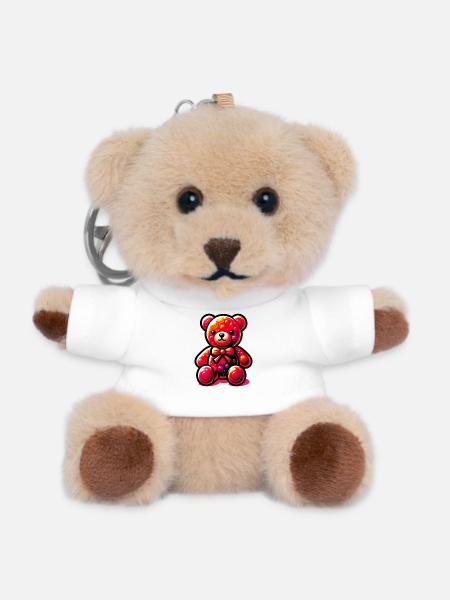 Bear - Teddy Keyring - white